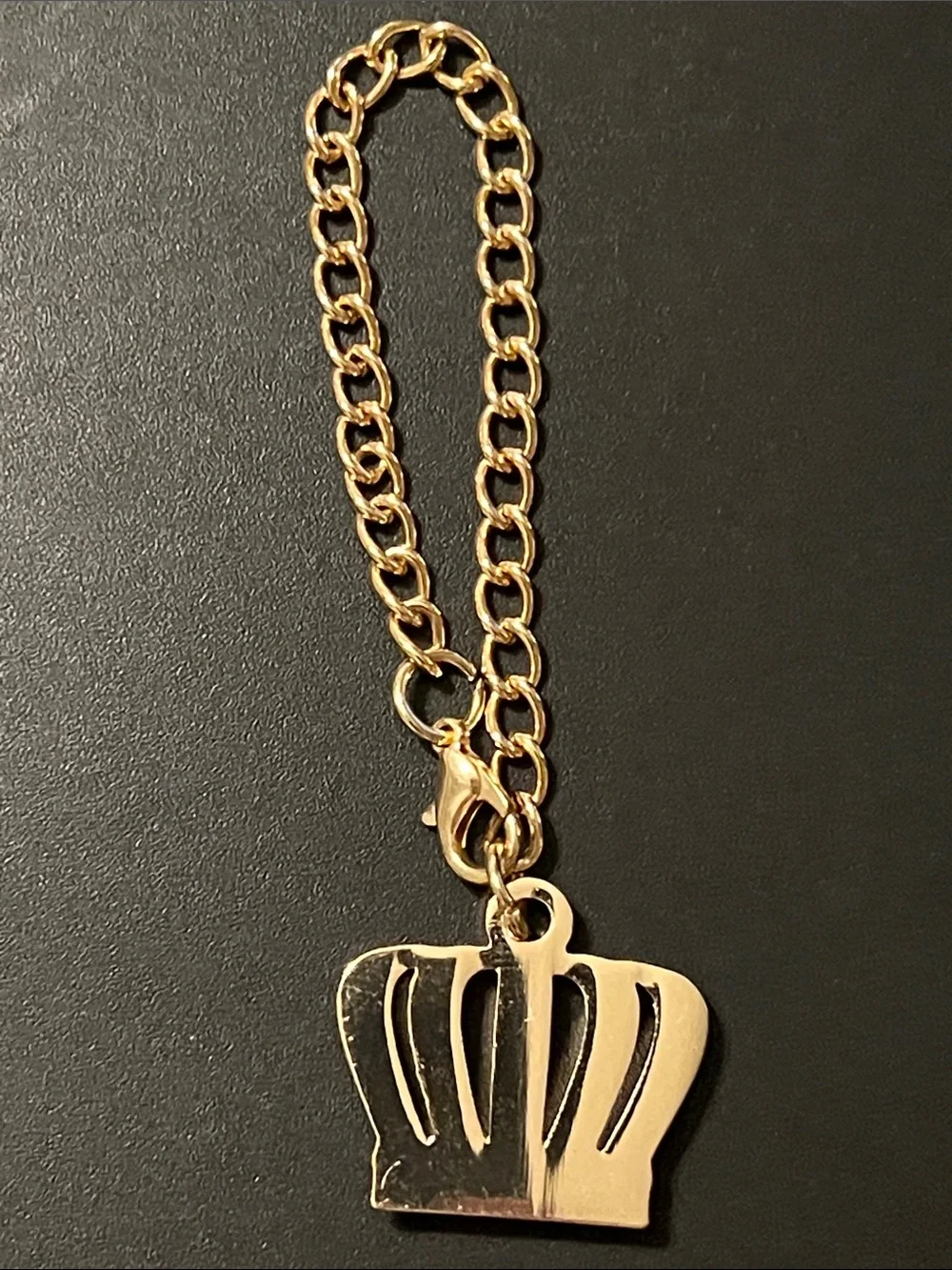 Vintage Juicy Couture Gold Crown Bag Charm Zipper Pull Y2K